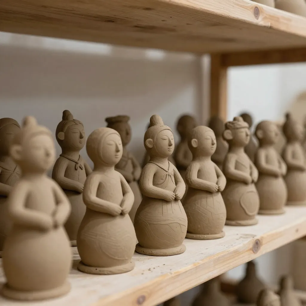 Raw clay materials ready for shaping