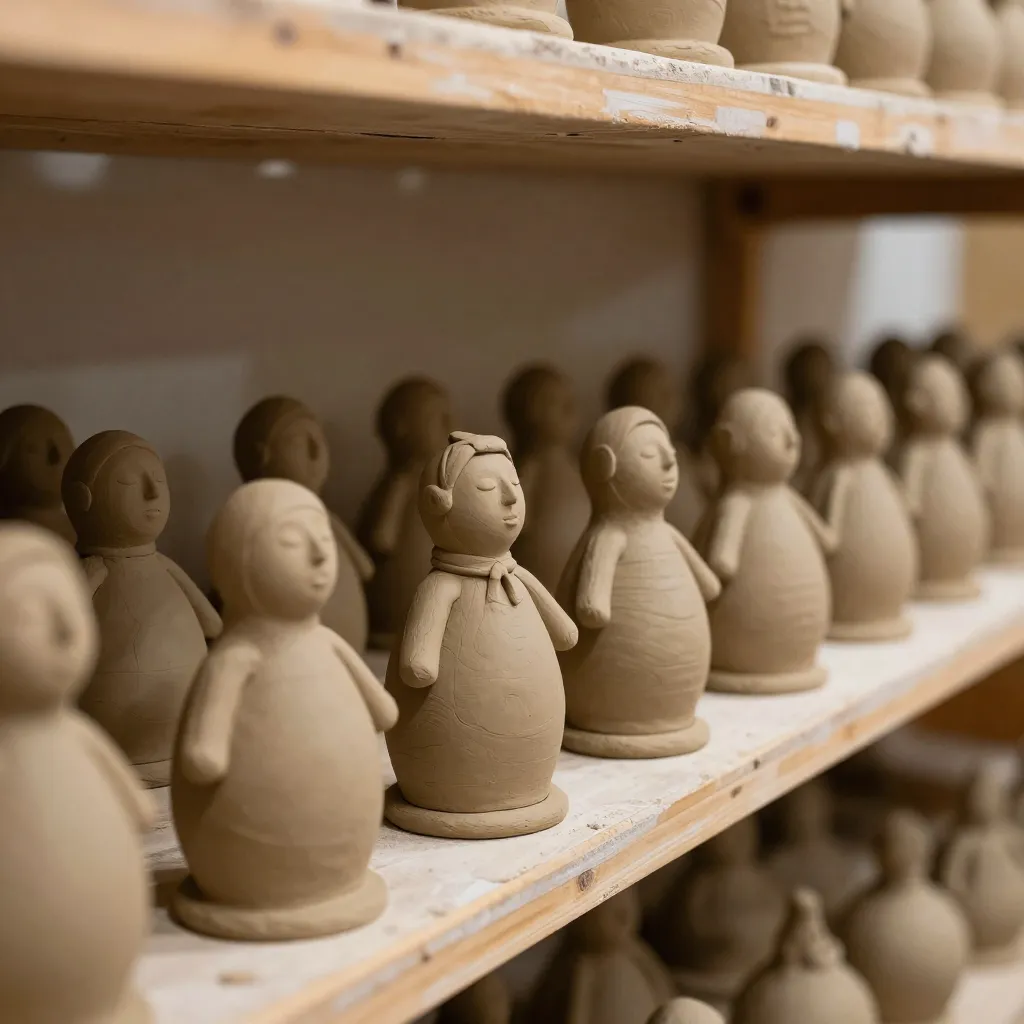 Terracotta vase with organic curves